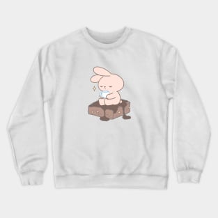 Sweet Serenity: Cute Bunny sit on Bunichoco Brownies Crewneck Sweatshirt